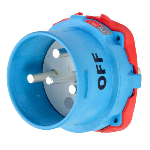 33-98046 - DS100 INLET POLY BLUE SIZE 5 TYPE 4X 2P+N+G 100A 277/480 VAC 60 Hz NO AUX